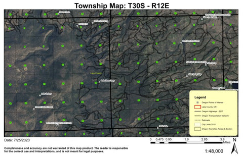 Blue Buck Spring T30S R12E Township Map Preview 1