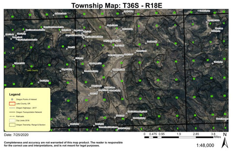 Buck Mountain T36S R18E Township Map Preview 1