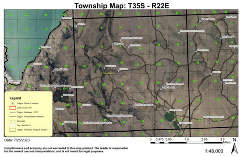 Fitzgerald Reservoir T35S R22E Township Map Preview 1
