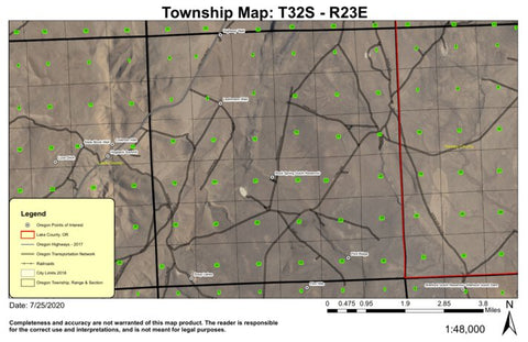 Flint Ridge T32S R23E Township Map Preview 1
