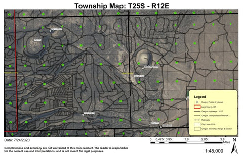 Big Hole T25S R12E Township Map Preview 1