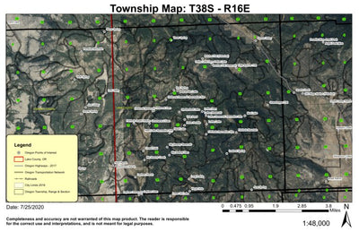 Dallas Lake T38S R16E Township Map Preview 1