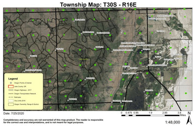 Dead Indian Mountain T30S R16E Township Map Preview 1