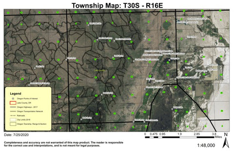 Dead Indian Mountain T30S R16E Township Map Preview 1