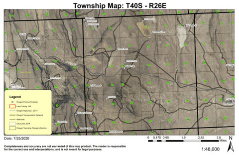 Blizzard Gap T40S R26E Township Map Preview 1