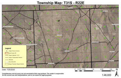 Jug Mountain T31S R22E Township Map Preview 1