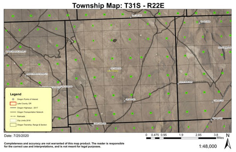 Jug Mountain T31S R22E Township Map Preview 1