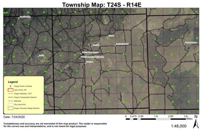 Cabin Lake T24S R14E Township Map Preview 1