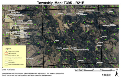 Camas Prairie T39S R21E Township Map Preview 1