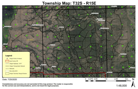 Chocktoot Spring T32S R15E Township Map Preview 1