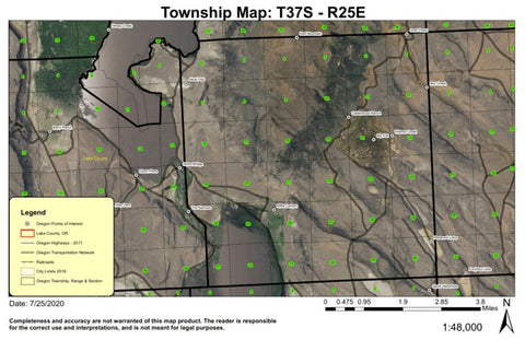 Crump Lake T37S R25E Township Map Preview 1