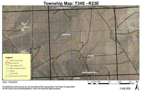 Cooper Draw T34S R23E Township Map Preview 1