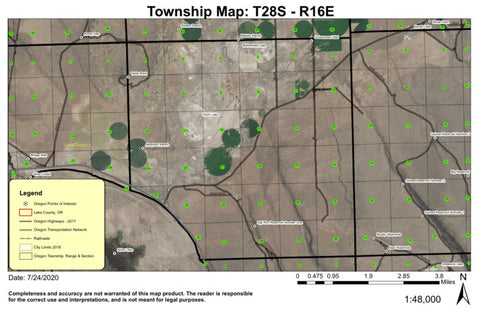 Bottomless Lake T28S R16E Township Map Preview 1