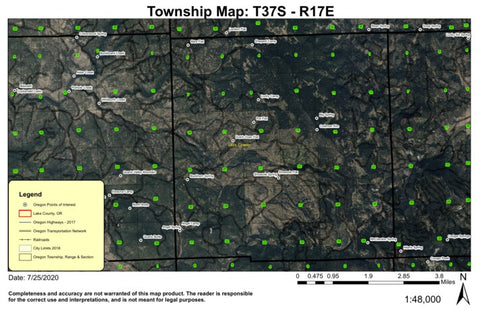 Coleman Rim T37S R17E Township Map Preview 1