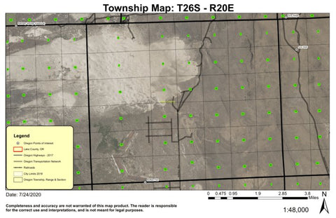 Buffalo Flat T26S R20E Township Map Preview 1