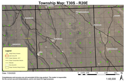 Bull Lake T30S R20E Township Map Preview 1