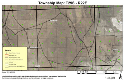 Doughnut Mountain T29S R22E Township Map Preview 1