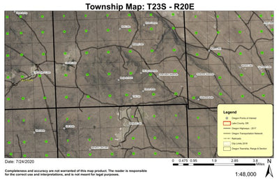 Cracker Lake T23S R20E South Township Map Preview 1