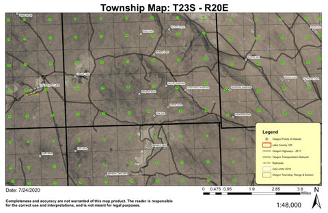 Cracker Lake T23S R20E South Township Map Preview 1