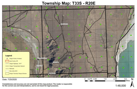 Coglan Buttes T33S R20E Township Map Preview 1