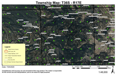 Happy Camp T36S R17E Township Map Preview 1