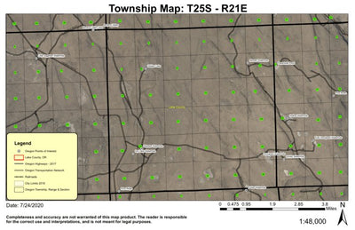 Hidden LakeT25S R21E Township Map Preview 1