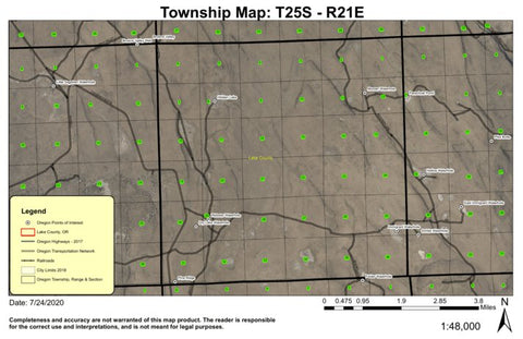 Hidden LakeT25S R21E Township Map Preview 1