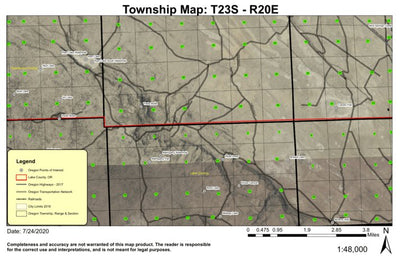 Cracker Lake T23S R20E North Township Map Preview 1