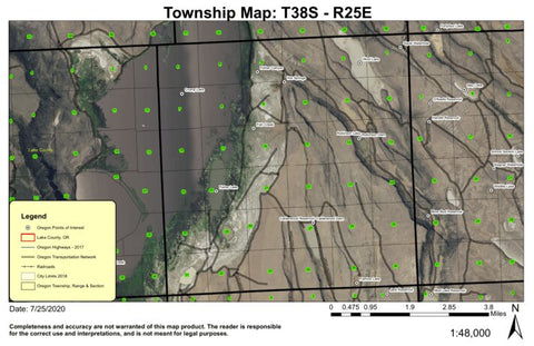 Crump Lake T38S R25E Township Map Preview 1