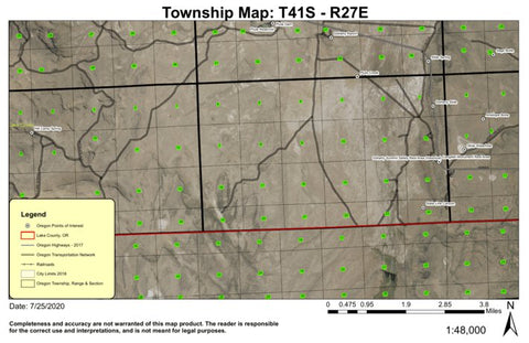 Doherty Slide T41S R27E Township Map Preview 1