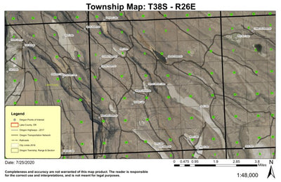 Jack Lake T38S R26E Township Map Preview 1