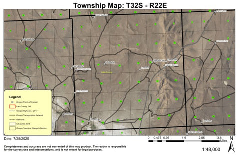 Euchre Butte T32S R22E Township Map Preview 1