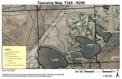 Flagstaff Lake T34S R25E Township Map Preview 1