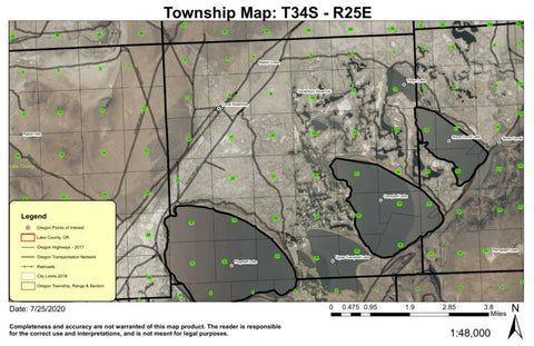 Flagstaff Lake T34S R25E Township Map Preview 1