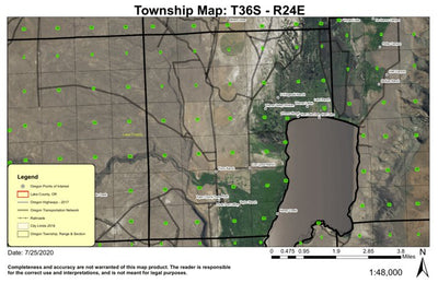 Hart Lake T36S R24E Township Map Preview 1