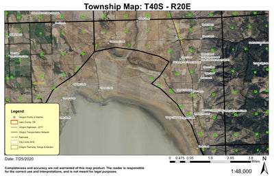 Goose Lake T40S R20E Township Map Preview 1