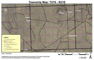 Elk Mountain T27S R21E South Township Map Preview 1