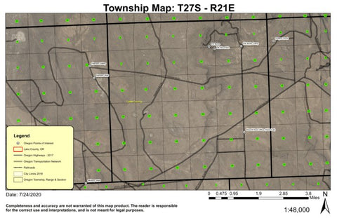 Elk Mountain T27S R21E South Township Map Preview 1