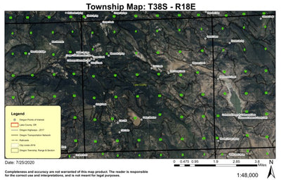 Grizzly Peak T38S R18E Township Map Preview 1
