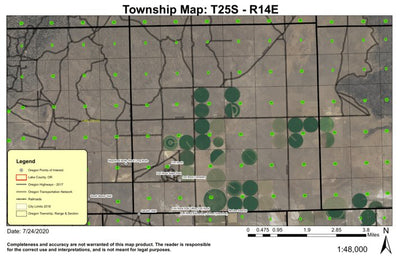 Fort Rock T25S R14E Township Map Preview 1