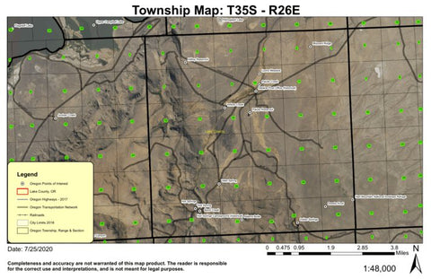 Hart Mountain Antelope Refuge T35S R26E Township Map Preview 1