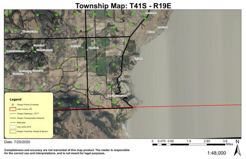 Goose Lake T41S R19E Township Map Preview 1