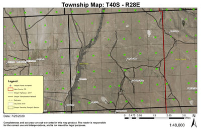 Guano Creek T40S R28E Township Map Preview 1