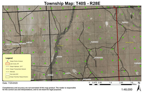 Guano Creek T40S R28E Township Map Preview 1