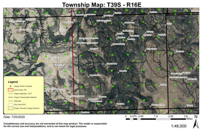 Juniper Mountain T39S R16E North Township Map Preview 1