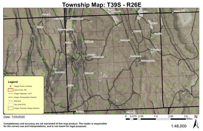 Little Juniper Mountain T39S R26E Township Map Preview 1