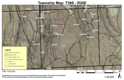 Little Juniper Mountain T39S R26E Township Map Preview 1