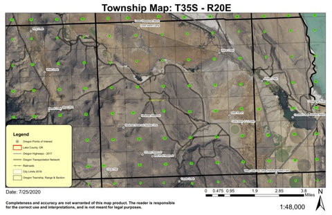 Lower Chewaucan Marsh T35S R20E Township Map Preview 1