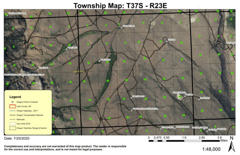 McDowell Creek T37S R23E Township Map Preview 1