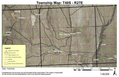 Piute Reservoir T40S R27E Township Map Preview 1
